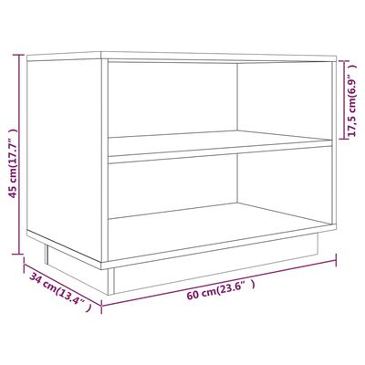 vidaXL Armario zapatero de madera maciza de pino gris 60x34x45 cm