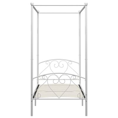 vidaXL Estructura cama con dosel sin colchón metal blanco 120x200 cm