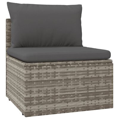 vidaXL Set de muebles de jardín 13 pzas y cojines ratán sintético gris