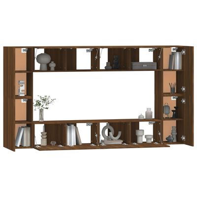 vidaXL Set de muebles para TV 8 pzas madera contrachapada roble marrón