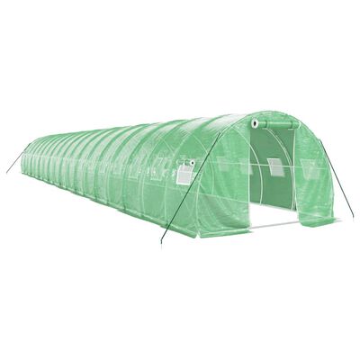 vidaXL Invernadero con estructura de acero verde 54 m² 18x3x2 m