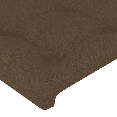 vidaXL Cama box spring con colchón tela marrón oscuro 90x190 cm