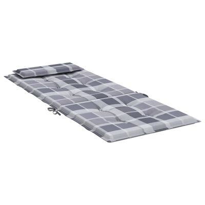 vidaXL Cojines de silla respaldo alto 6 uds tela Oxford a cuadros gris