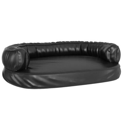 vidaXL Cama para perros de espuma cuero sintético negro 75x53 cm