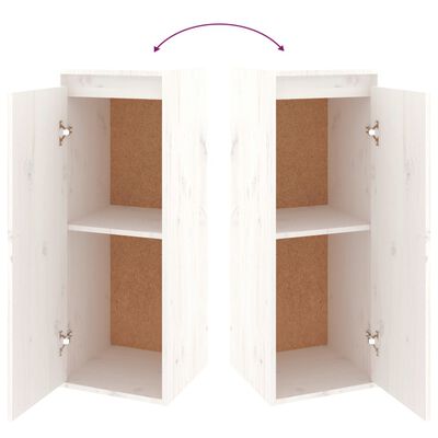 vidaXL Muebles para TV 2 piezas madera maciza de pino blanco