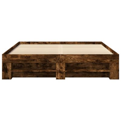 vidaXL Estructura de cama madera de ingeniería roble ahumado 160x200cm