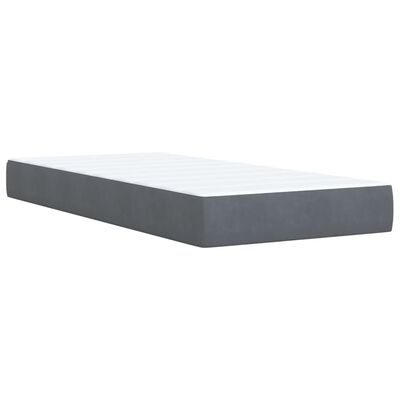 vidaXL Cama box spring con colchón terciopelo gris oscuro 80x200 cm