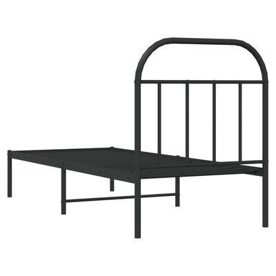 vidaXL Estructura cama sin colchón con cabecero metal negro 75x190 cm