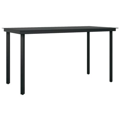 vidaXL Juego de comedor de jardín 7 piezas con cojines negro