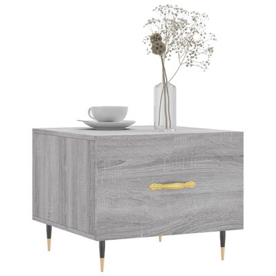 vidaXL Mesa de centro madera contrachapada gris Sonoma 50x50x40 cm