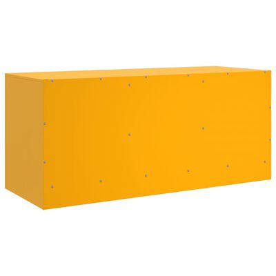 vidaXL Mueble para TV de acero amarillo mostaza 99x39x44 cm