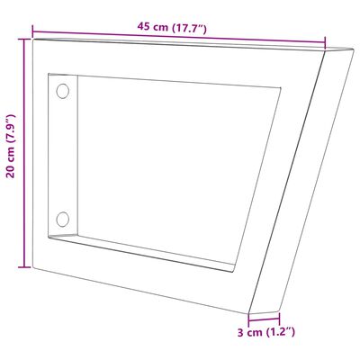 vidaXL Soportes estante de lavabo 2 unidades trapecio acero blanco