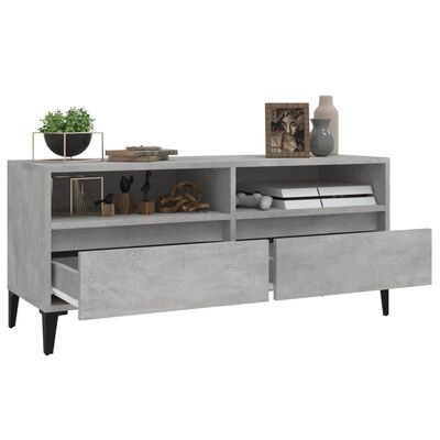 vidaXL Mueble de TV madera contrachapada gris hormigón 100x34,5x44,5cm