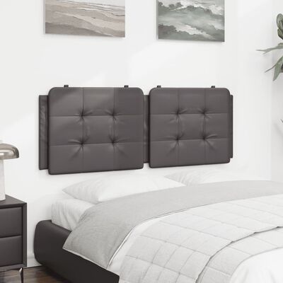 vidaXL Cabecero de cama acolchado cuero sintético gris 120 cm