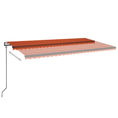 vidaXL Toldo automático retráctil naranja y marrón 600x350 cm