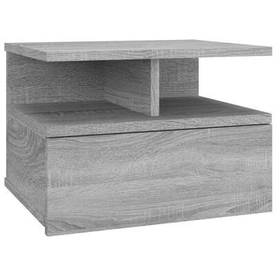 Mesita de noche flotante 2 uds vidaXL madera gris Sonoma 40x30x15cm,  Pequeño mobiliario, Los mejores precios