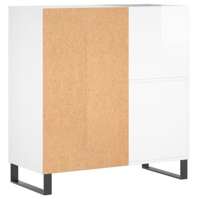 vidaXL Mueble discos madera contrachapada blanco brillo 84,5x38x89 cm