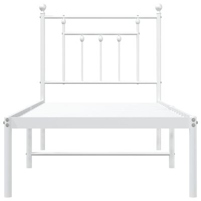 vidaXL Estructura cama sin colchón con cabecero metal blanco 75x190 cm