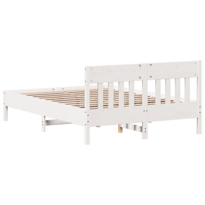 vidaXL Estructura de cama sin colchón madera de pino blanca 150x200 cm