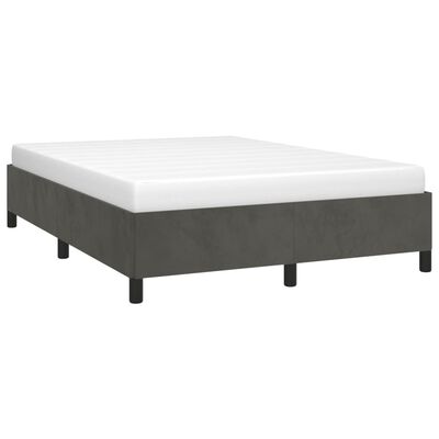 vidaXL Estructura de cama sin colchón terciopelo gris oscuro 140x190cm