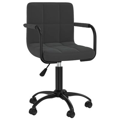 vidaXL Silla de comedor giratoria de terciopelo negro