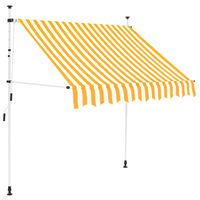 vidaXL Toldo manual retráctil 150 cm naranja y blanco a rayas