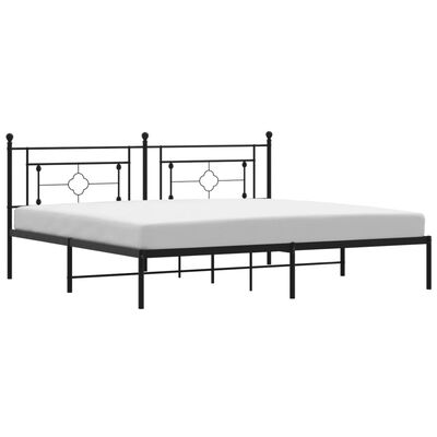 vidaXL Estructura cama sin colchón con cabecero metal negro 193x203 cm