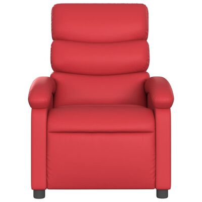 vidaXL Sillón de masaje reclinable cuero sintético rojo