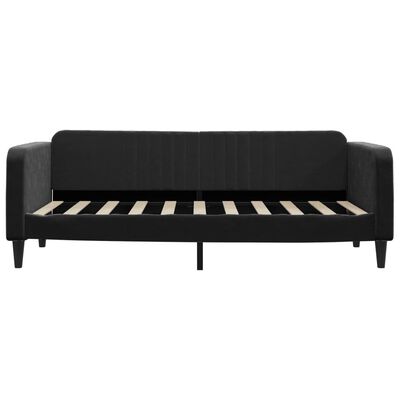 vidaXL Sofá cama con colchón terciopelo negro 90x190 cm