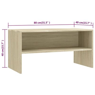 vidaXL Mueble de TV madera contrachapada roble Sonoma 80x40x40cm