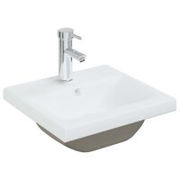 vidaXL Lavabo empotrado con grifo cerámica blanco 42x39x18 cm