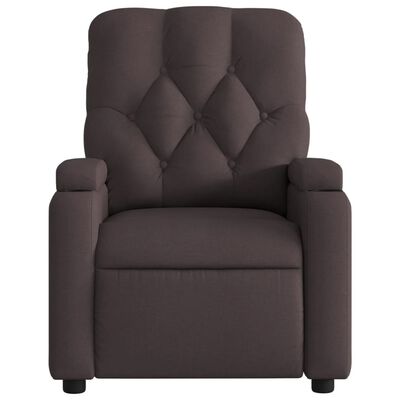 vidaXL Sillón reclinable eléctrico tela marrón oscuro