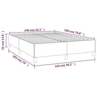 vidaXL Estructura de cama sin colchón terciopelo negro 140x190 cm