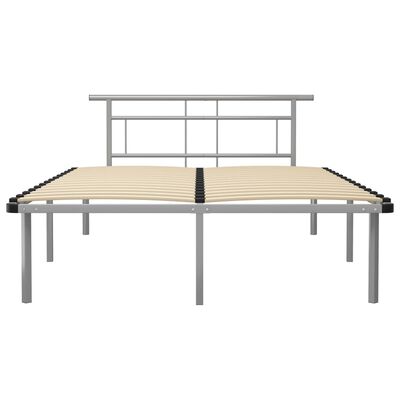 vidaXL Estructura de cama sin colchón metal gris 140x200 cm