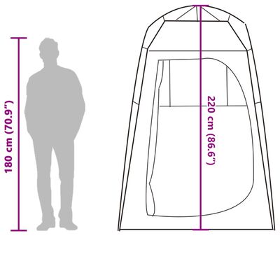 vidaXL Tienda cambiador privacidad liberación rápida impermeable verde