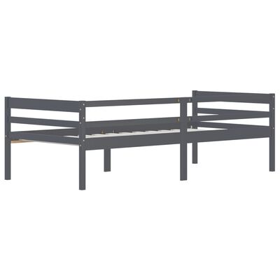 vidaXL Estructura cama sin colchón madera pino gris oscuro 90x200 cm