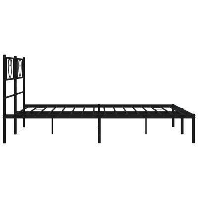 vidaXL Estructura cama sin colchón con cabecero metal negro 140x200 cm