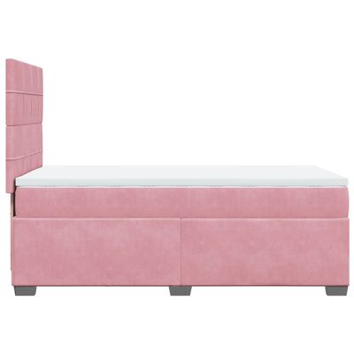 vidaXL Cama box spring con colchón terciopelo rosa 80x200 cm