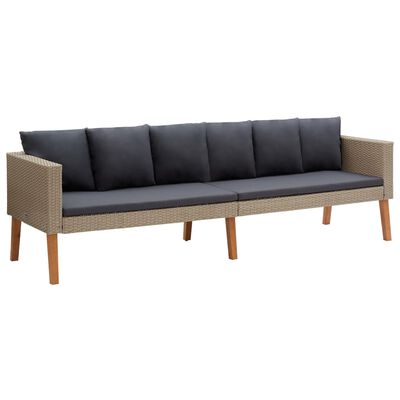 vidaXL Set de muebles de jardín 4 pzas y cojines ratán sintético beige