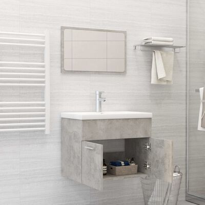 vidaXL Set muebles de baño 2 piezas madera contrachapada gris hormigón