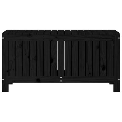 vidaXL Caja de almacenaje jardín madera de pino negro 108x42,5x54 cm