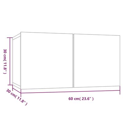 vidaXL Mueble TV colgante madera contrachapada gris Sonoma 60x30x30 cm