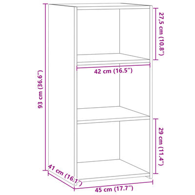 vidaXL Aparador de madera de ingeniería gris Sonoma 45x41x93 cm