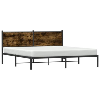 vidaXL Estructura de cama sin colchón metal roble ahumado 160x200 cm