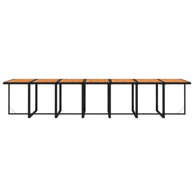 vidaXL Set de comedor jardín 19 pzas con cojines ratán sintético negro