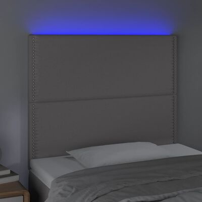 vidaXL Cabecero con luces LED cuero sintético gris 90x5x118/128 cm