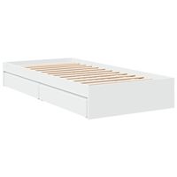 vidaXL Cama con cajones madera de ingeniería blanca 75x190 cm