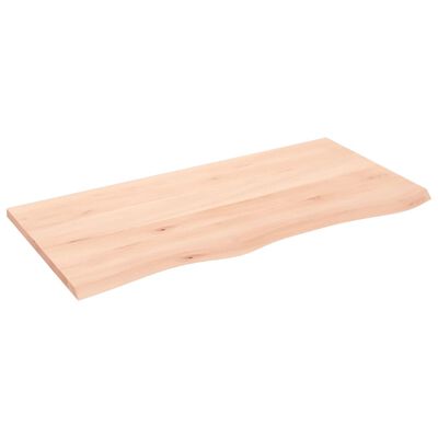 vidaXL Encimera de baño madera maciza sin tratar 100x50x2 cm