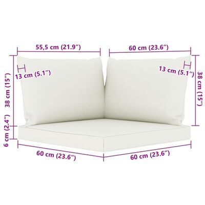 vidaXL Set de muebles de jardín 9 piezas con cojines blanco crema