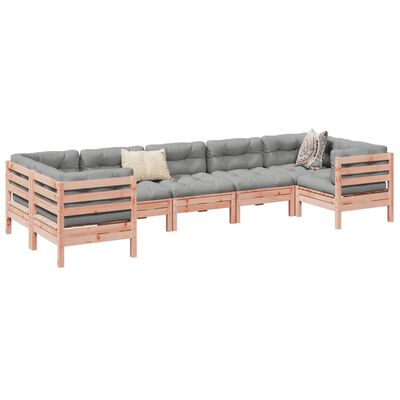 vidaXL Set de sofás jardín 7 pzas con cojines madera abeto Douglas